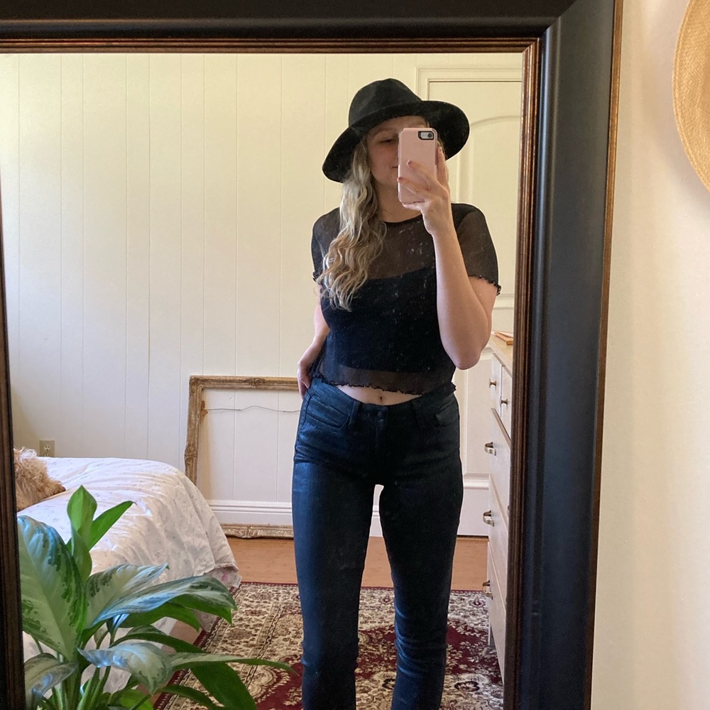 Brandy Melville sheer sparkly shirt